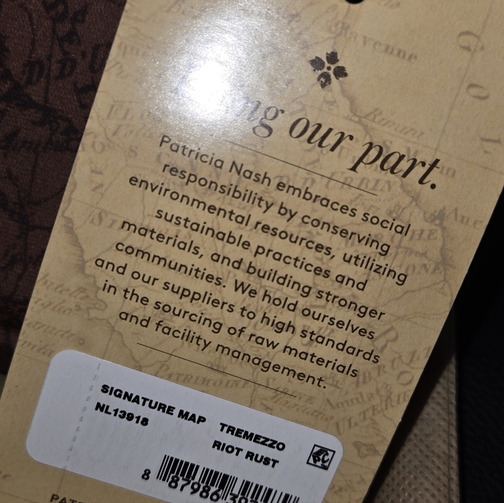 Patricia Nash Brown Leather Map Design Set - Picture 3 of 7